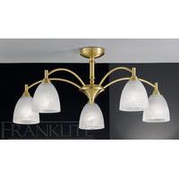 franklite fl22005 emmy satin brass 5 light semi flush ceiling lamp