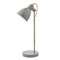 FRE4239 Frederick Table Lamp In Gustavian Grey With Copper