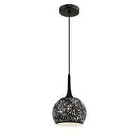 Franklite PCH139 Perfora Ceiling Pendant Light - 250mm Diameter - In Black Metal With White Inside