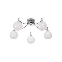 Franklite FL2359/5 Chrysalis 5 Light Ceiling Pendant In Chrome With Crystal Lined Clear Glass Shades