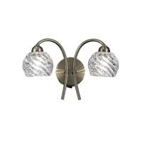 Franklite FL2358/2 Vortex 2 Light Wall Light In Bronze With Clear Glass Shades