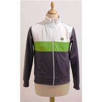 fred perry boys size m grey zip up jacket