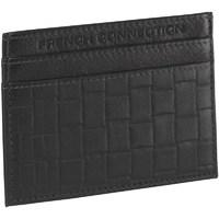 French Connection Mens Weave Emboss Cardholder Black