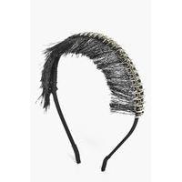 Frayed Edge Headband - black