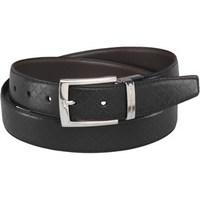 French Connection Mens Chrome Buckle Reversible Leather Belt Black/Brown