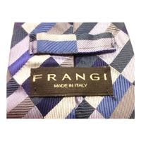 Frangi Designer Tonal Greys Blues and Purples Geometric Woven Silk Tie