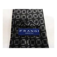 Frangi Designer Silk Tie Black With Silver Square Design