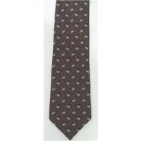 Frangi Brown Silk Tie with Elephant Motif
