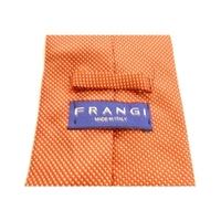 Frangi Designer Silk Tie Red With Tiny Cream Spots