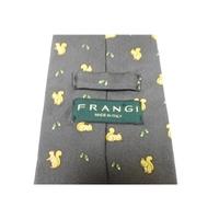 Frangi Designer Silk Tie Grey With Gold Squirrel Design