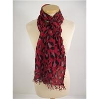 french connection dark red animal print scarf