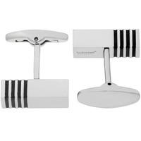 fred bennett black striped steel cufflinks v508