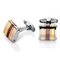 Fred Bennett Steel Three Colour Stripe Cufflinks V475