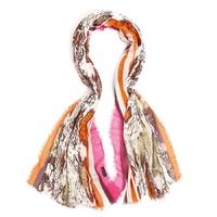 Fraas Silk Pink Orange Print Scarf 623002-260