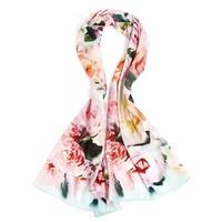 fraas ladies silk green and pink rose print scarf 682141 420