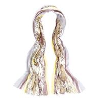 Fraas Viscose Brown Yellow Print Scarf 623002-120