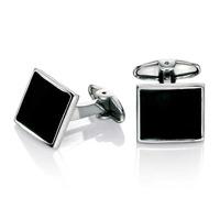 fred bennett black enamel rectangular cufflinks v467