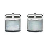 Fred Bennett Stainless Steel White Mother of Pearl Cufflinks V422