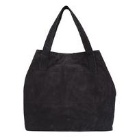 Fred de la Bretoniere-Handbags - Large Suede Handbag - Black