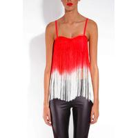 Fringe Crop Top With Concealed Zip