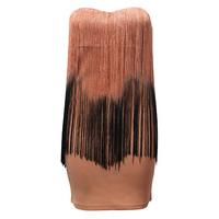 fringe bandeau dress