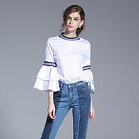 frmz womens ruffleflare sleeve going out simple spring summer shirtsol ...