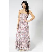 frill hem floral maxi dress