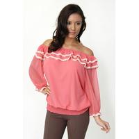 Frill 3/4 Sleeve Blouse