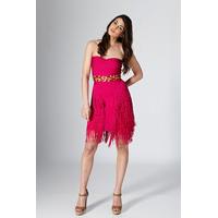 Fringe Embellished Bandeau Dress