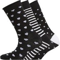 fruitcake womens stripe dots three pack socks black