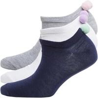 Fruitcake Womens Pom Pom Trainer Liner Socks Grey