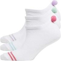 fruitcake womens pom pom trainer liner socks white