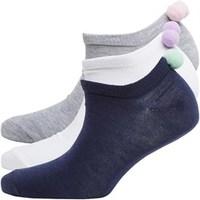 Fruitcake Womens Pom Pom Trainer Liner Socks Grey