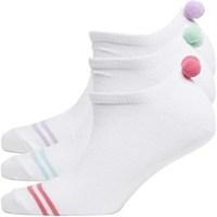 Fruitcake Womens Pom Pom Trainer Liner Socks White