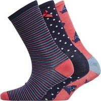 Fruitcake Womens Patterned Three Pack Socks RD020