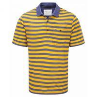 fraser short sleeved polo dusk blue mustard