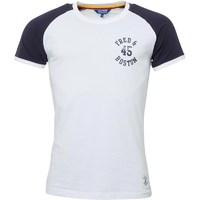 fred boston mens raglan ringer t shirt whitenavy