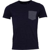 french connection mens stripe pocket t shirt marine