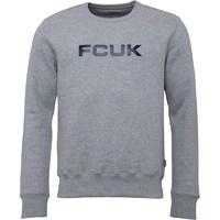 French Connection Mens FCUK Sweatshirt Light Grey Melange