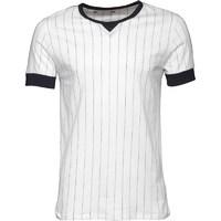 french connection mens pinstripe t shirt white