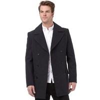 French Connection Mens Deans Double Breasted Coat Charcoal