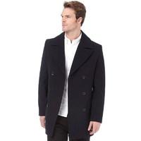 french connection mens deans double breasted coat navy