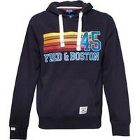 fred boston mens chest print hoody navy