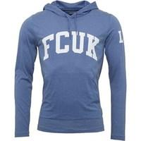 french connection mens fcuk ldn hoody light blue melange