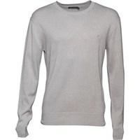 French Connection Mens 12G Crew Neck Jumper Light Grey Marl