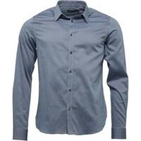 French Connection Mens Formal Birdseye Shirt Marine