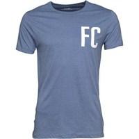 French Connection Mens FC Chest T-Shirt Light Blue Melange