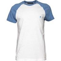 french connection mens raglan t shirt whitelight blue melange