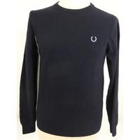 fred perry size l high quality soft and luxurious pure wool navy blue  ...