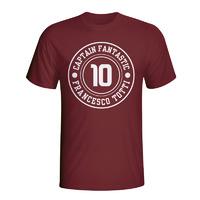 francesco totti roma captain fantastic t shirt maroon